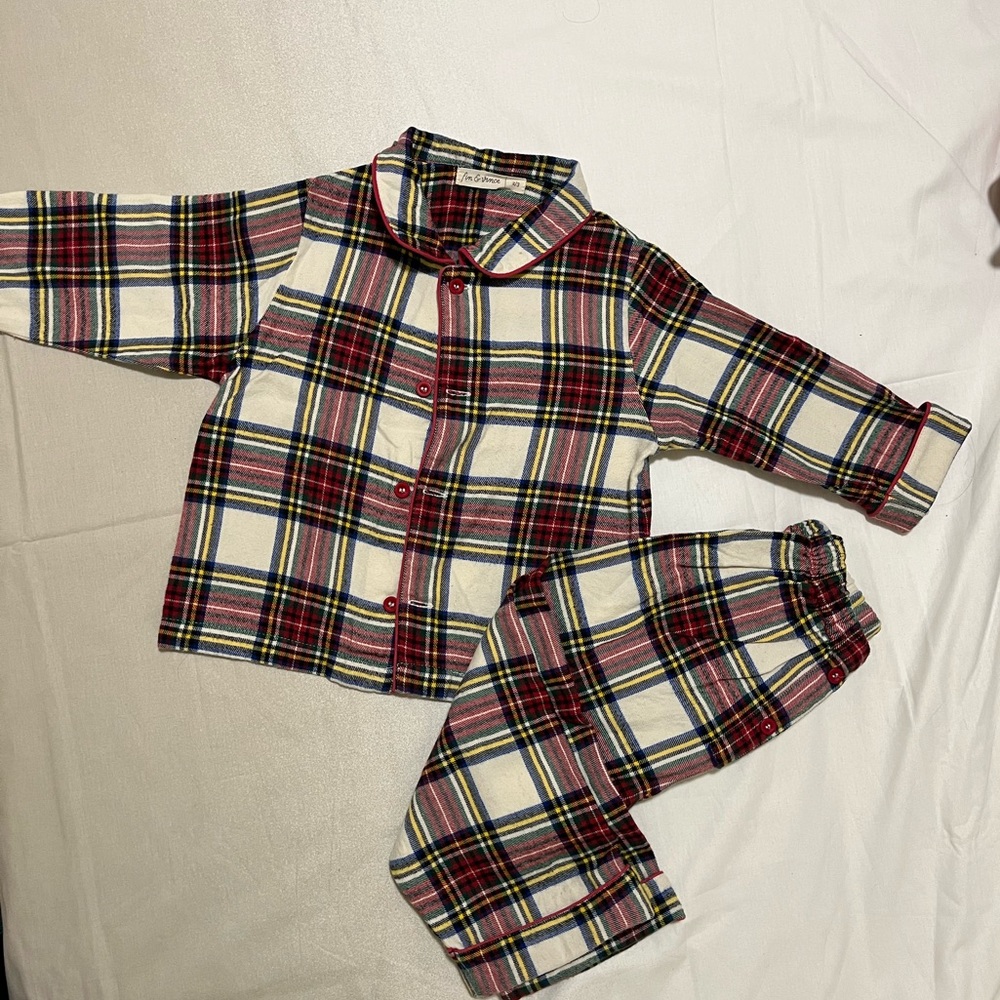 Fin And Vince Christmas Holiday Plaid Pajamas Size 2/3